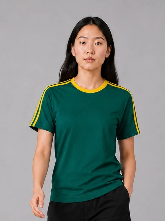 Camiseta Street Lisa Verde com Listras